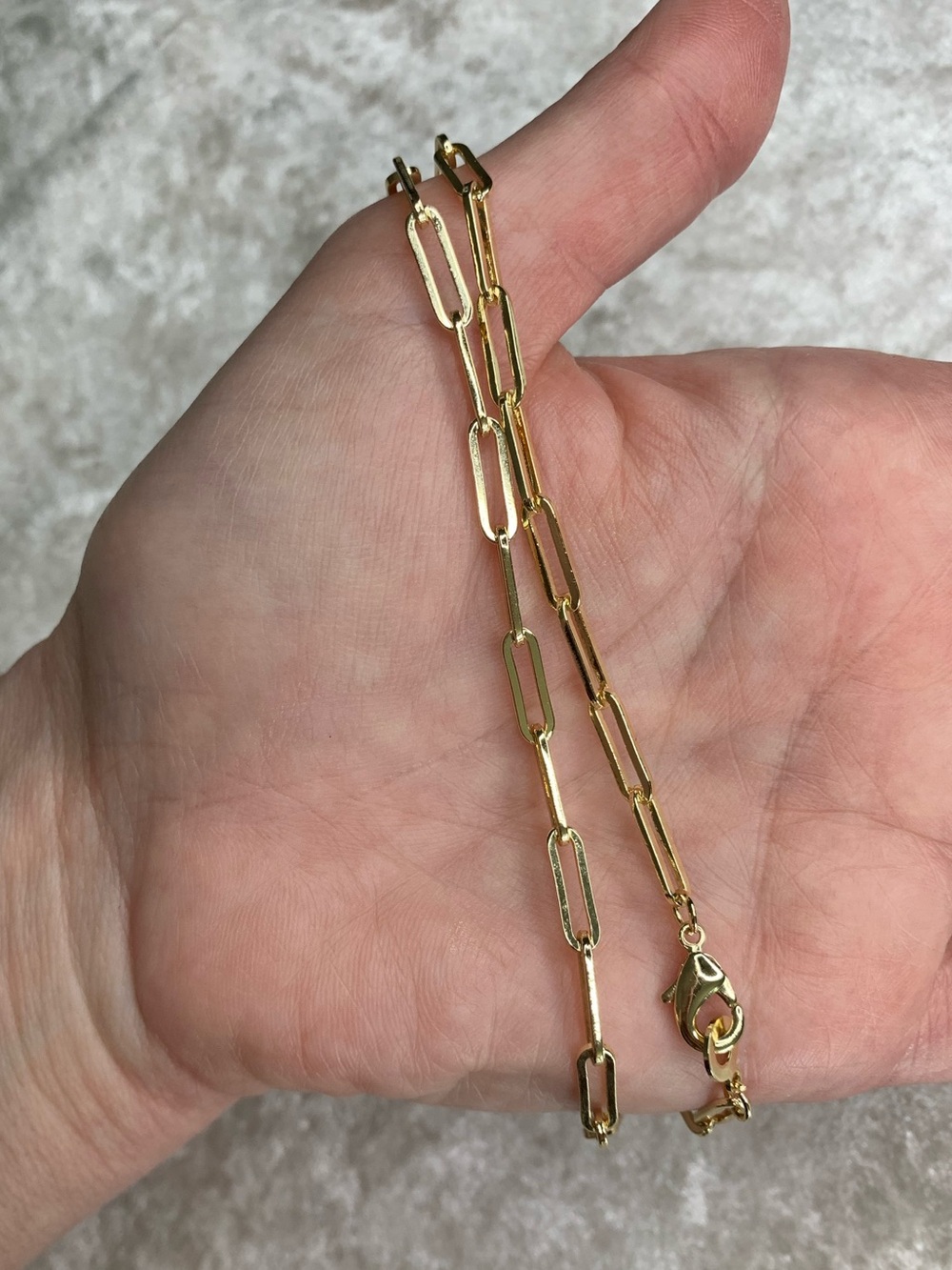 NWOT! 18K gold Layered/Gold Bonded 3.8mm Paperclip Chain 22 inch Necklace - Picture 6 of 15